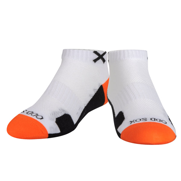 Odd Sox Basix Women Ankle 3 Block Staple Orange White Black