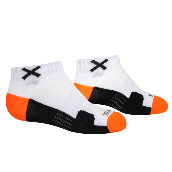 Odd Sox Basix Women Ankle 3 Block Staple Orange White Black