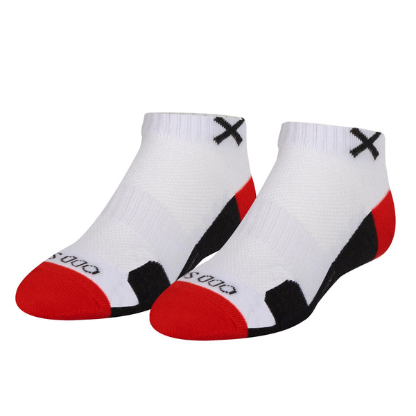 odd sox Basix Women Ankle 3 Block Staple Red White Black