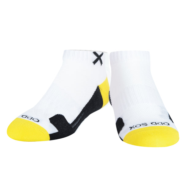 Odd Sox Basix Women Ankle 3 Block Staple Yellow White Black