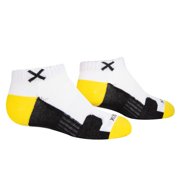 Odd Sox Basix Women Ankle 3 Block Staple Yellow White Black