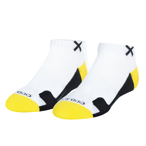 odd sox Basix Women Ankle 3 Block Staple Yellow White Black