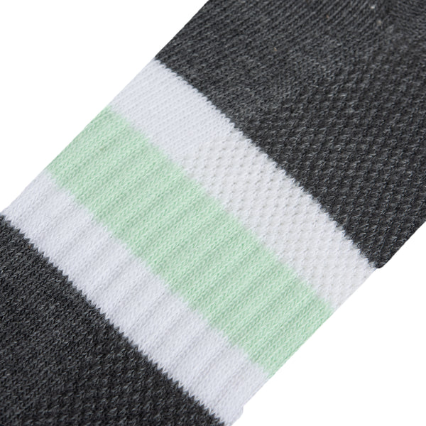 Odd Sox Basix Women Ankle 3 Stripe Pastel Gray Turquoise White