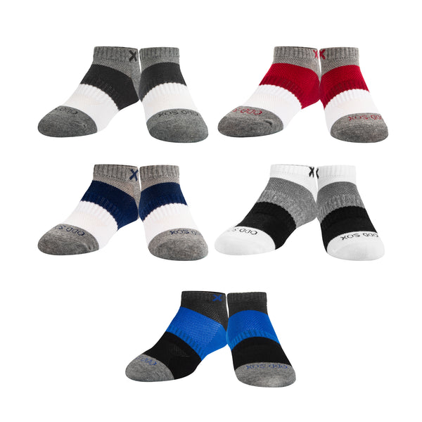 Odd Sox Block Striped Multi Big Kids Ankle Socks (5 Pack)