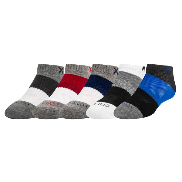 Odd Sox Block Striped Multi Big Kids Ankle Socks (5 Pack)