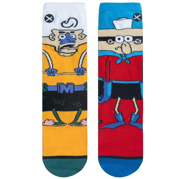 Odd Sox Mermaid Man & Barnacle Boy Big Kids Crew Socks