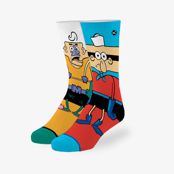 odd sox Mermaid Man & Barnacle Boy Big Kids Crew Socks