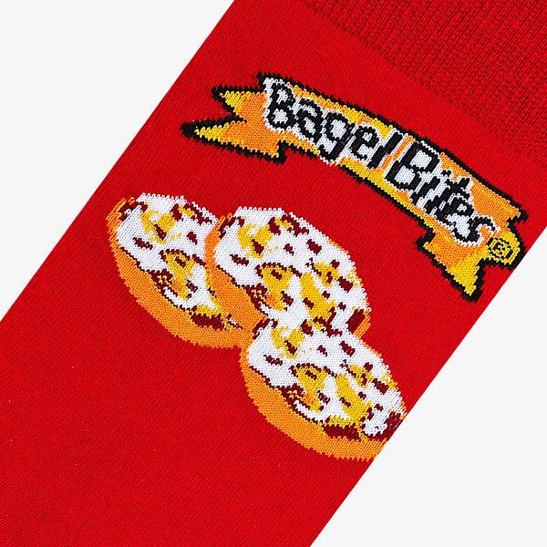 Odd Sox Bagel Bites Red Men's Crew Socks