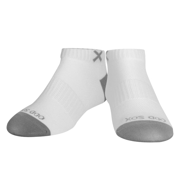 Odd Sox Basix Women Ankle Solid Core White Gray