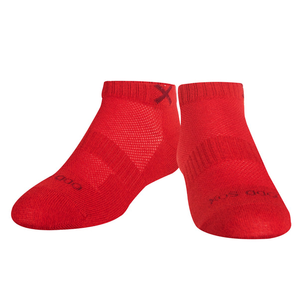Odd Sox Basix Women Ankle Solid Red Heather