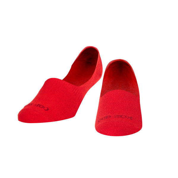 Odd Sox Basix Women No Show Solid Red Heather