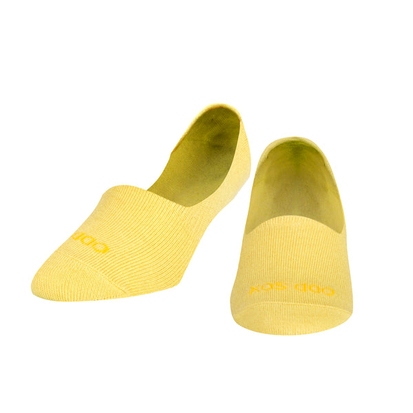 Odd Sox Basix Women No Show Solid Yellow Heather