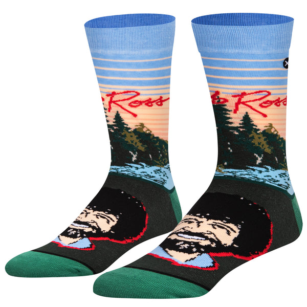 odd sox Bob Ross Sunset Men's Crew Socks