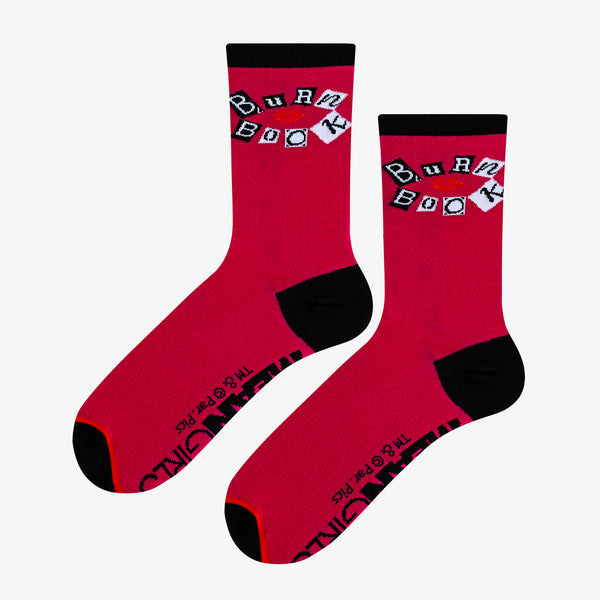 Odd Sox Burn Book Pink Women's Crew Socks