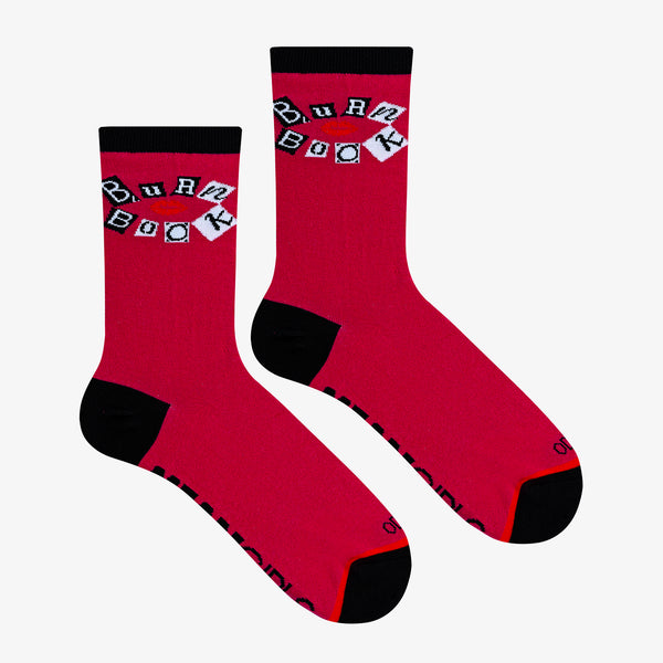 Odd Sox Burn Book Pink Women's Crew Socks