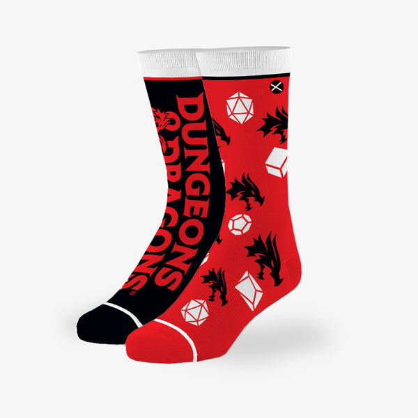 odd sox Dungeons & Dragons Split Big Kids Crew Socks
