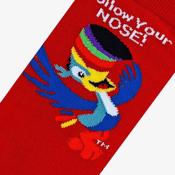 Odd Sox Follow Your Nose Red Women's Crew Socks