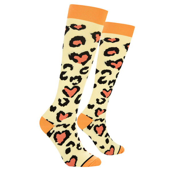 Odd Sox Leopard Hearts Compression Socks