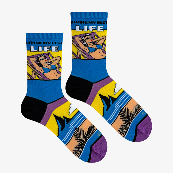 Odd Sox Living My Best Life Women's Crew Socks