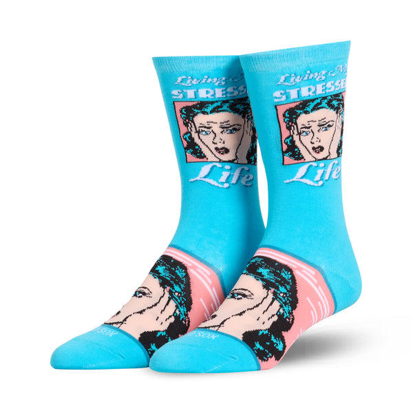 odd sox Living My Stressed Life Women's Crew Socks