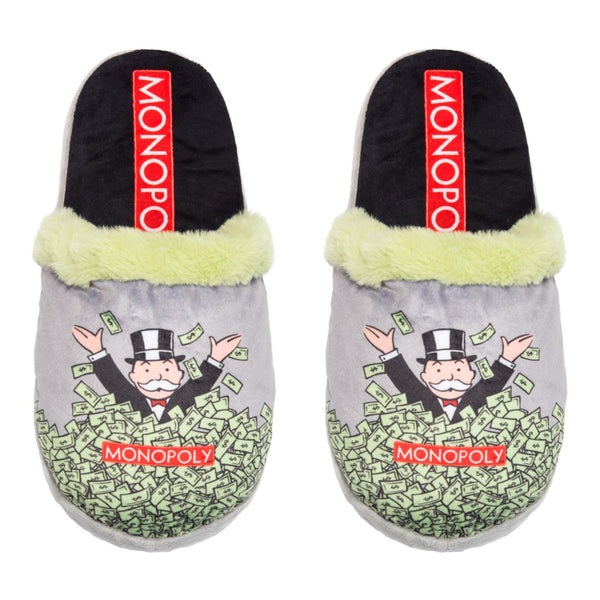 odd sox Monopoly Windfall Fuzzy Slip-On Slippers