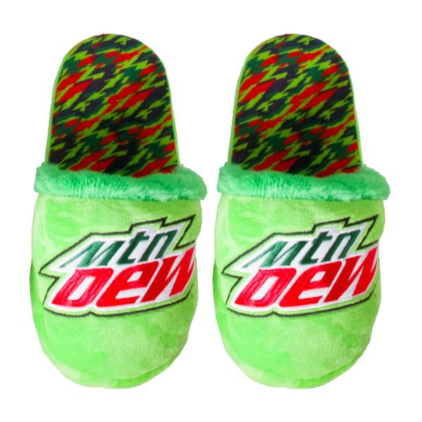 Odd Sox Mountain Dew Camo Fuzzy Slip-On Slippers