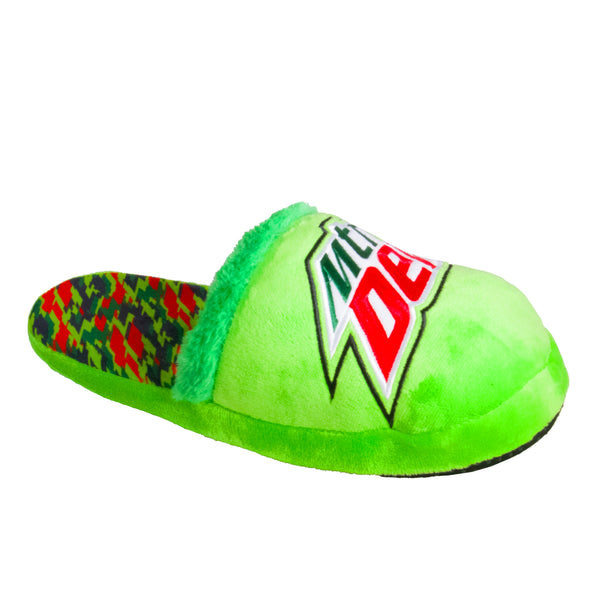 Odd Sox Mountain Dew Camo Fuzzy Slip-On Slippers