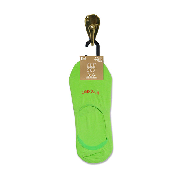 Odd Sox Neon Green Basix Fashion No Show
