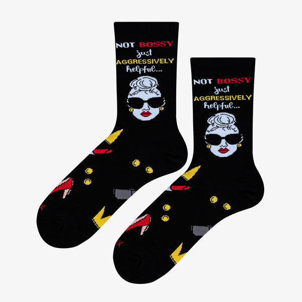 Odd Sox Not Bossy Just Helpful Women's Crew Socks