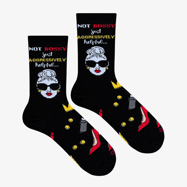 Odd Sox Not Bossy Just Helpful Women's Crew Socks