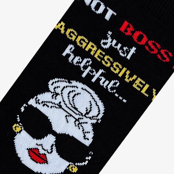 Odd Sox Not Bossy Just Helpful Women's Crew Socks
