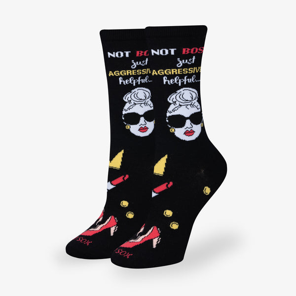 odd sox Not Bossy Just Helpful Women's Crew Socks