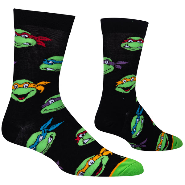 Odd Sox Retro Turtle Heads Men's Crew Socks
