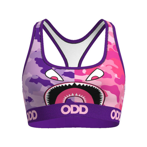 Odd Sox Warplane Camo Women's Sports Bra