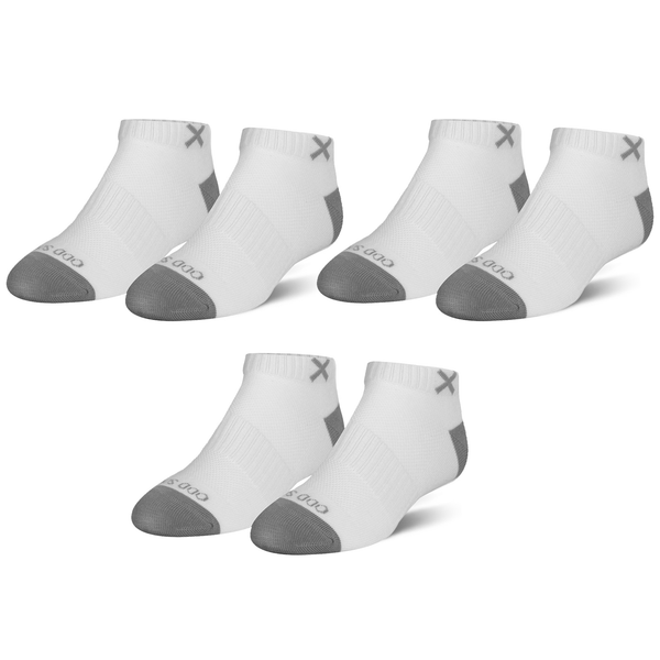 odd sox White Gray Big Kids Ankle Socks (3 Pack)