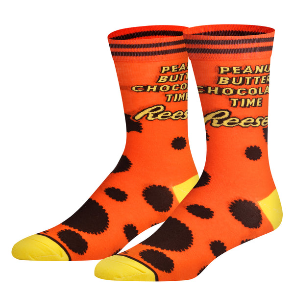 odd sox Reese's Peanut Butter Chocolate Time Men's Crew Socks