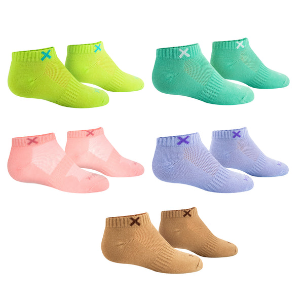 Odd Sox Solid Pastel Colors Big Kids Ankle Socks (5 Pack)