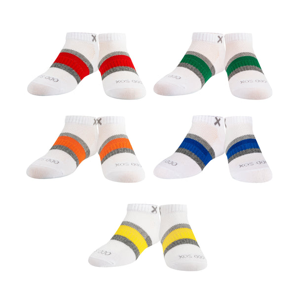 Odd Sox Stripes Multi-Color Big Kids Ankle Socks (5 Pack)