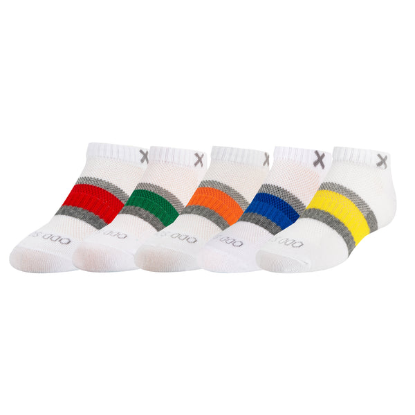 Odd Sox Stripes Multi-Color Big Kids Ankle Socks (5 Pack)