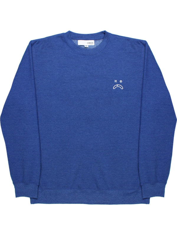 odin new york Embroidered Frown Face Crewneck