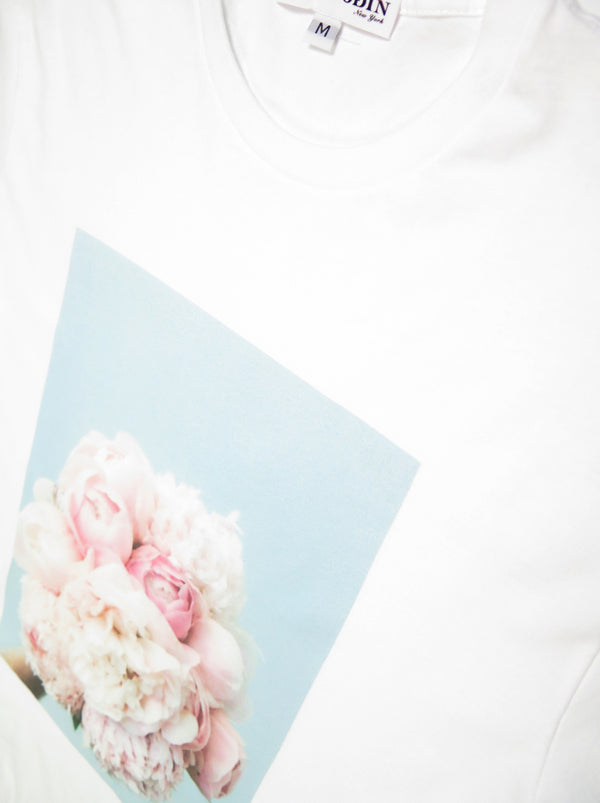 Odin New York White & Pink Bouqet Tee