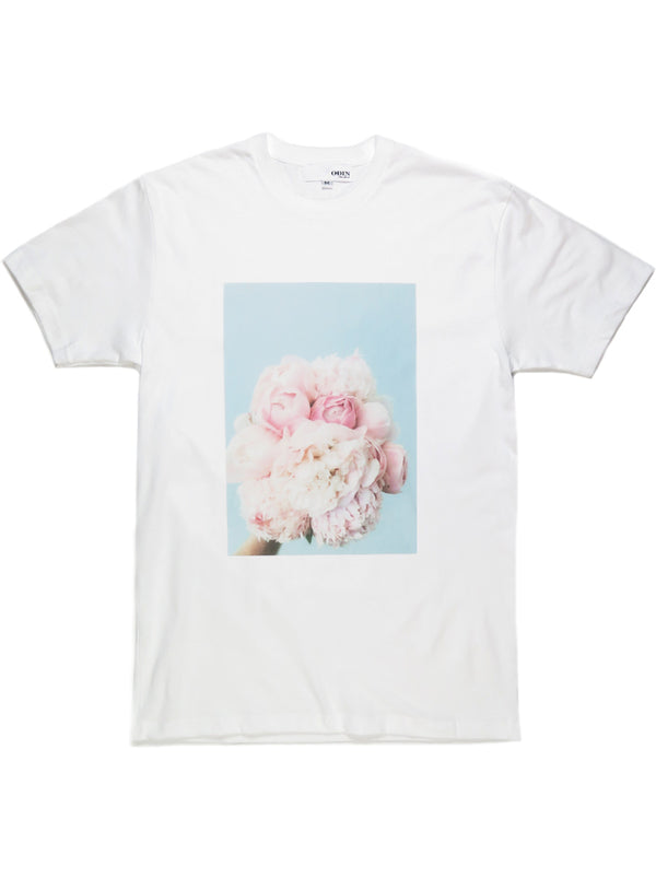 odin new york White & Pink Bouqet Tee
