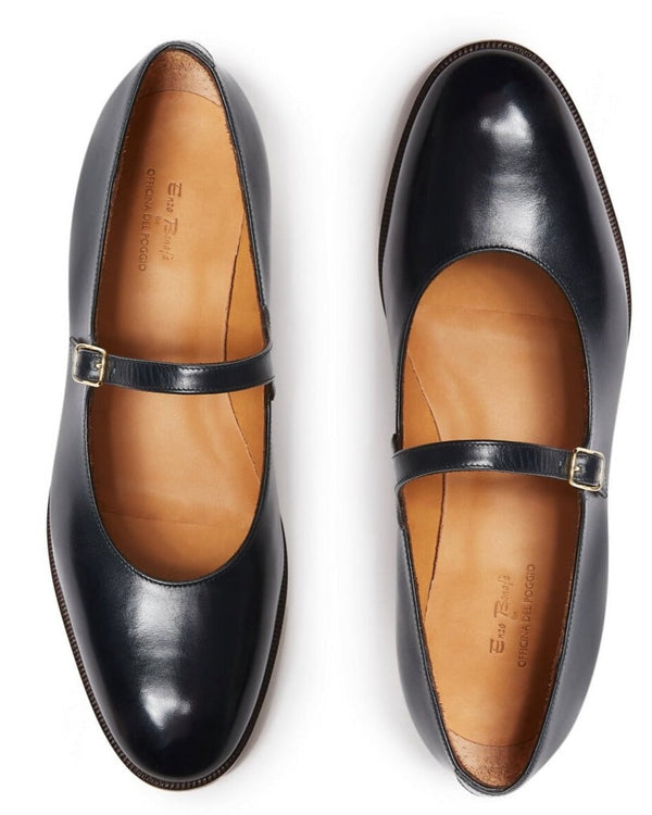 Officina Del Poggio Enzo Bonafe For ODP Classic Mary Jane - Black Leather