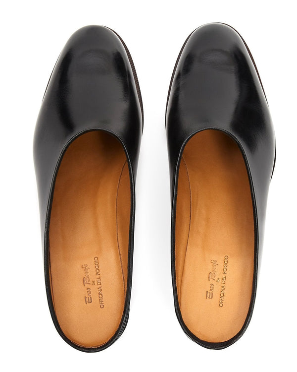 Officina Del Poggio Enzo Bonafe For ODP Classic Sabot - Black Leather