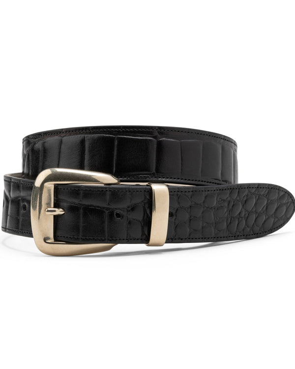 officina del poggio Milano Belt - 30mm - Croc-Embossed Leather