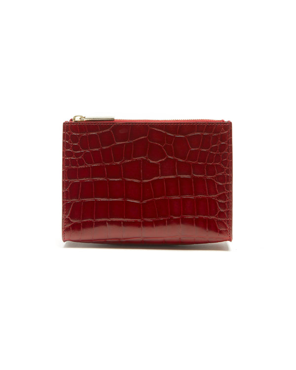 Officina Del Poggio Medium Zip Pouch - Embossed Croc
