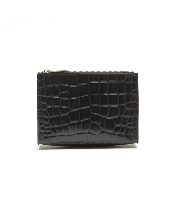 officina del poggio Medium Zip Pouch - Embossed Croc