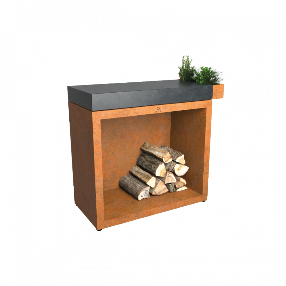 ofyr OFYR Butcher Block Storage 90 Corten Dark Grey Ceramic