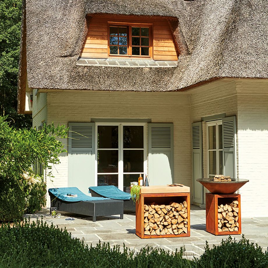 Ofyr OFYR Butcher Block Storage 90 Corten Teak Wood