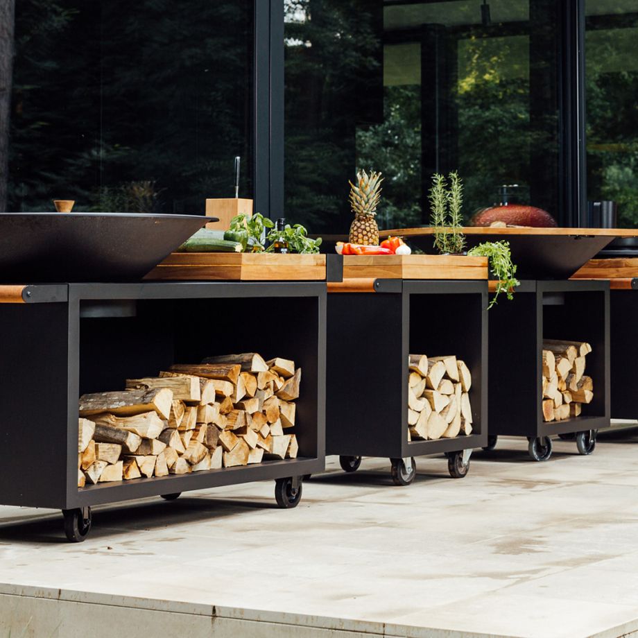 Ofyr Mise En Place Table Black 65 PRO Teak Wood